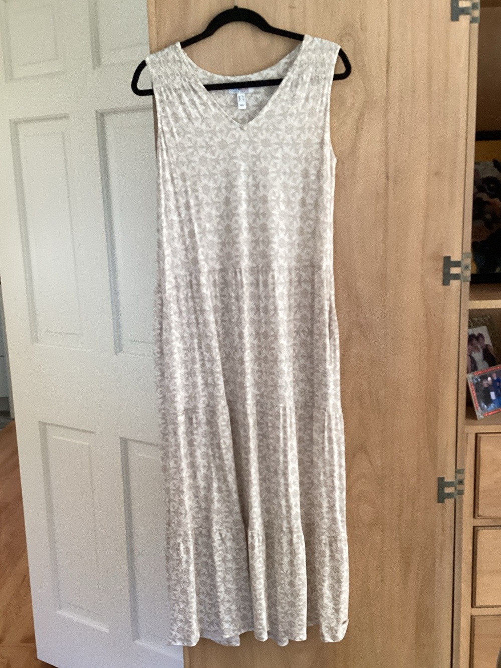 Sleeveless Cream Textured Maxi Dress - Classic Everyday Style
